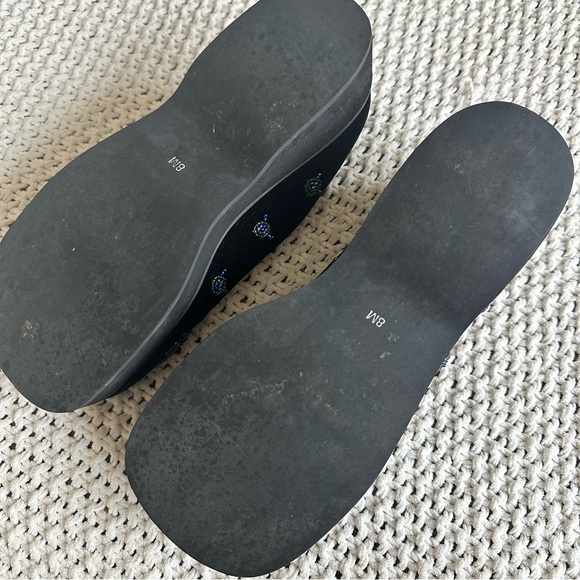 MUDD Vintage Velvet Floral Bead Embroidered Buckle Mary Jane Platforms Shoes 8 - Picture 7 of 9